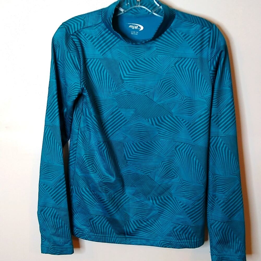 MRA Sports Girls Size Large pull on turquoise top. Active wear.